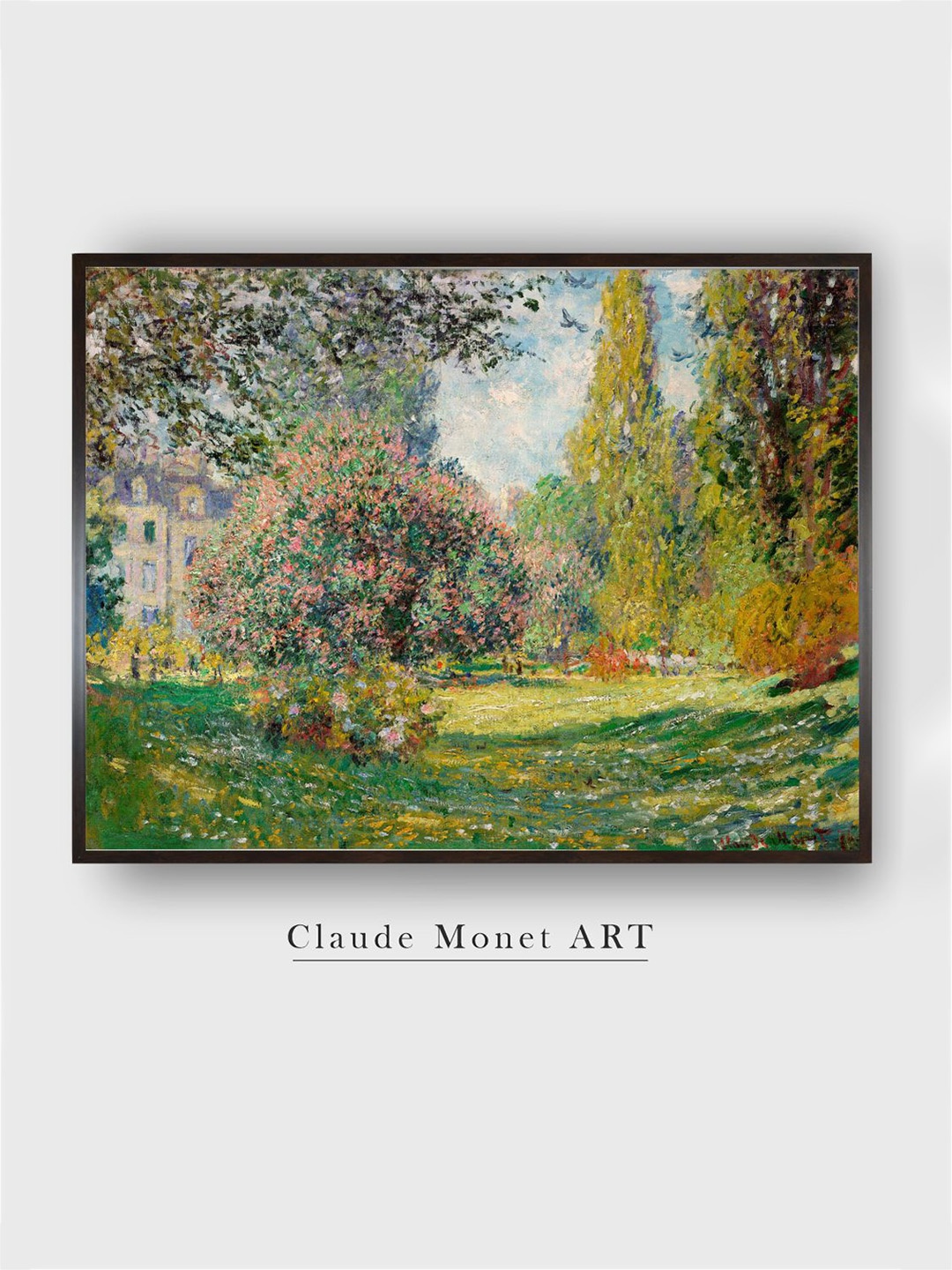 

The Art House Green & Blue Landscape The Parc Monceau Wooden Wall Art