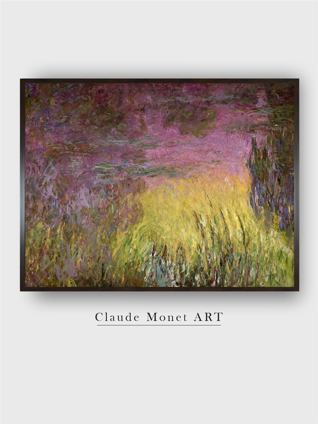 

The Art House Yellow & Green Waterlilies at Sunset Wooden Floral Painted Canvas Wall Art