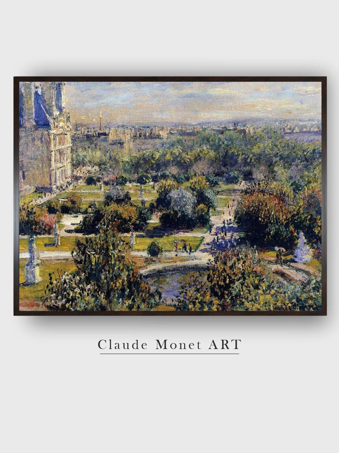 

The Art House Beige & Green View of the Tuileries Wooden Painting Wall Art