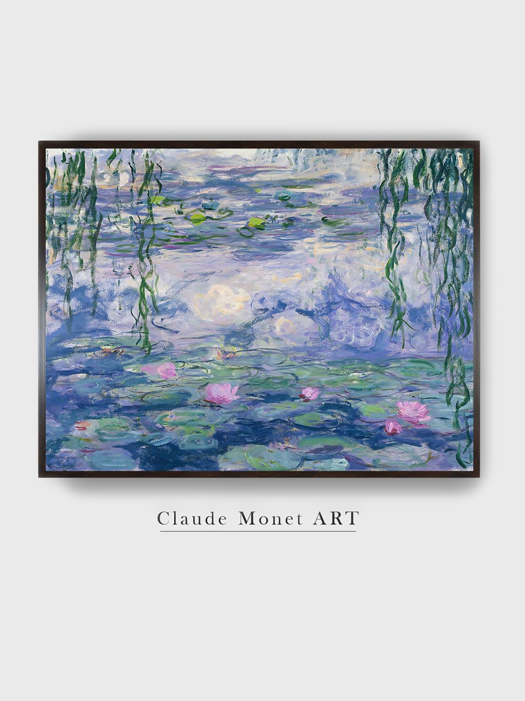 

The Art House Green & Blue Water Lilies Printed Canvas Rectangular Wall Painting