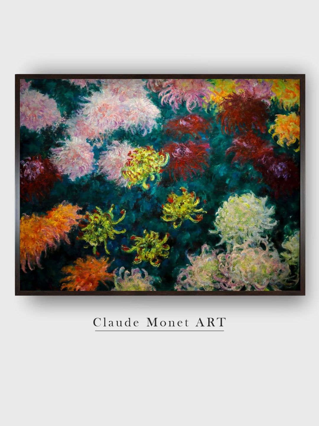 

The Art House Green & Pink Chrysanthemums Canvas Painting Wall Art