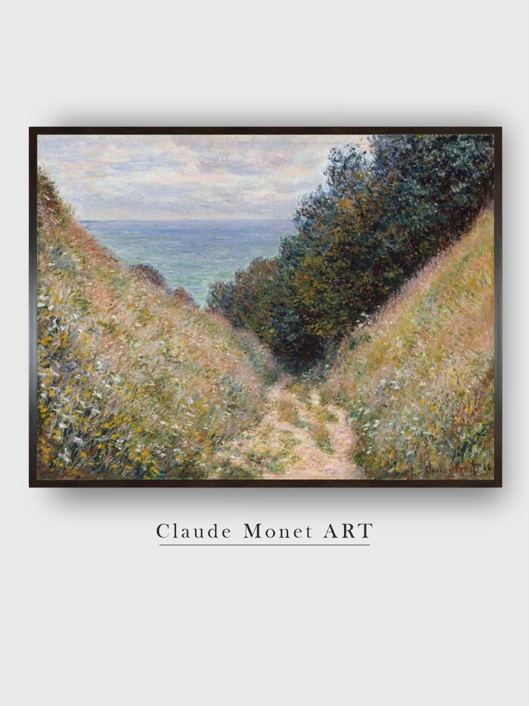 

The Art House Green & Blue Road At La Cave Wooden Framed Painting Wall Art