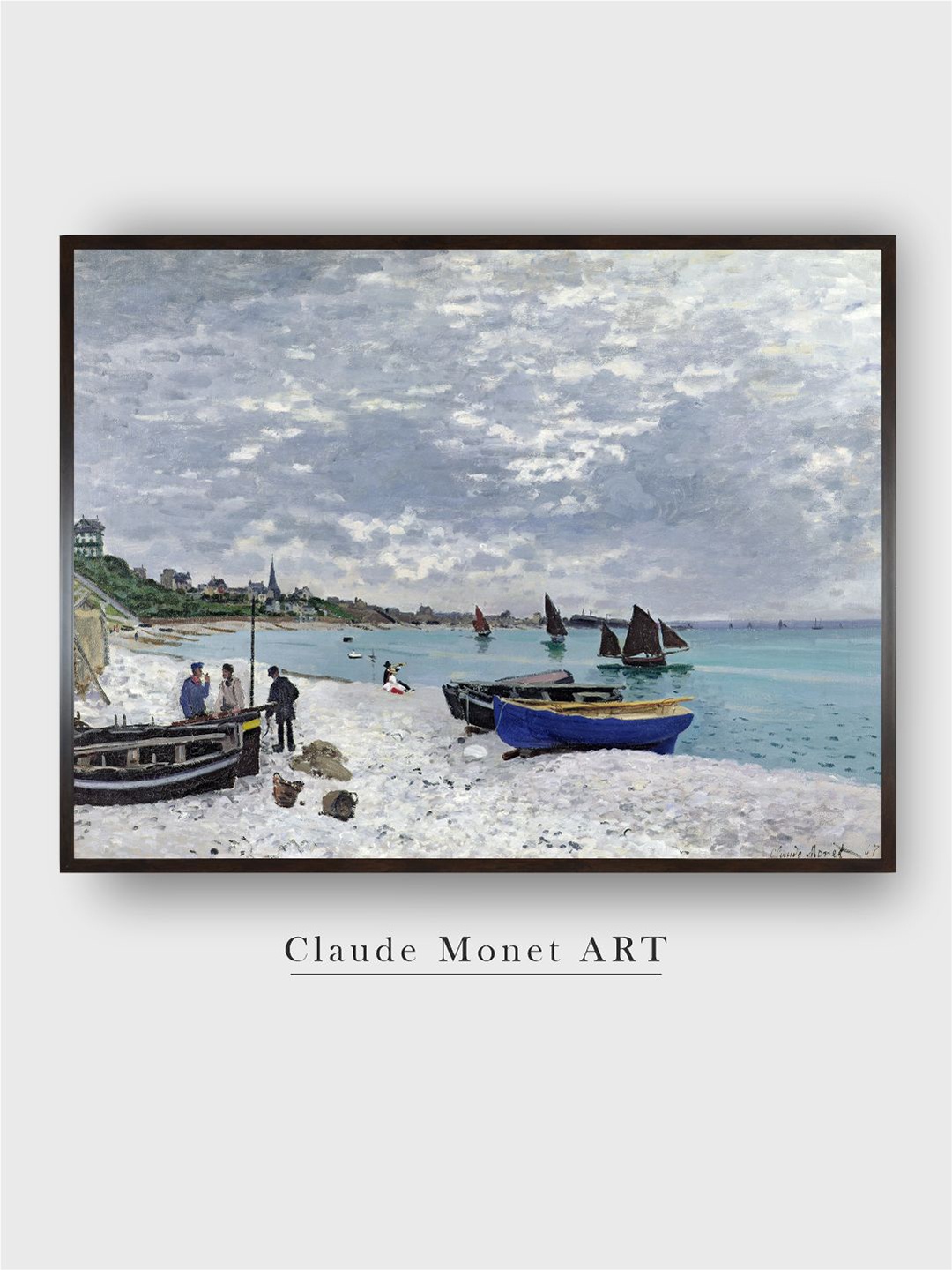 

The Art House Blue & Grey The Beach At Sainte Adresse Painting Wall Art