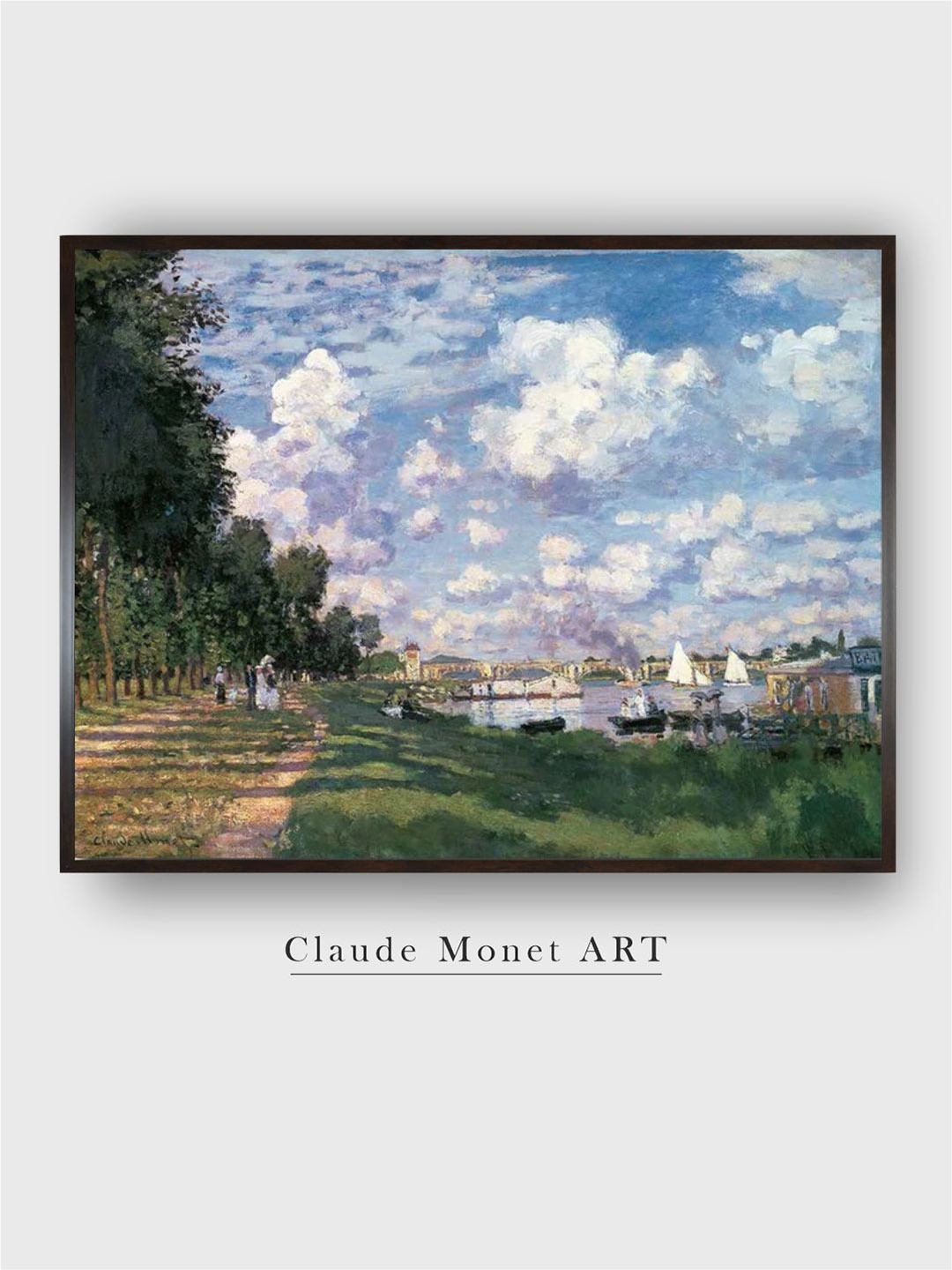 

The Art House Blue & Green The Marina At Argenteuil Wooden Painting Wall Art