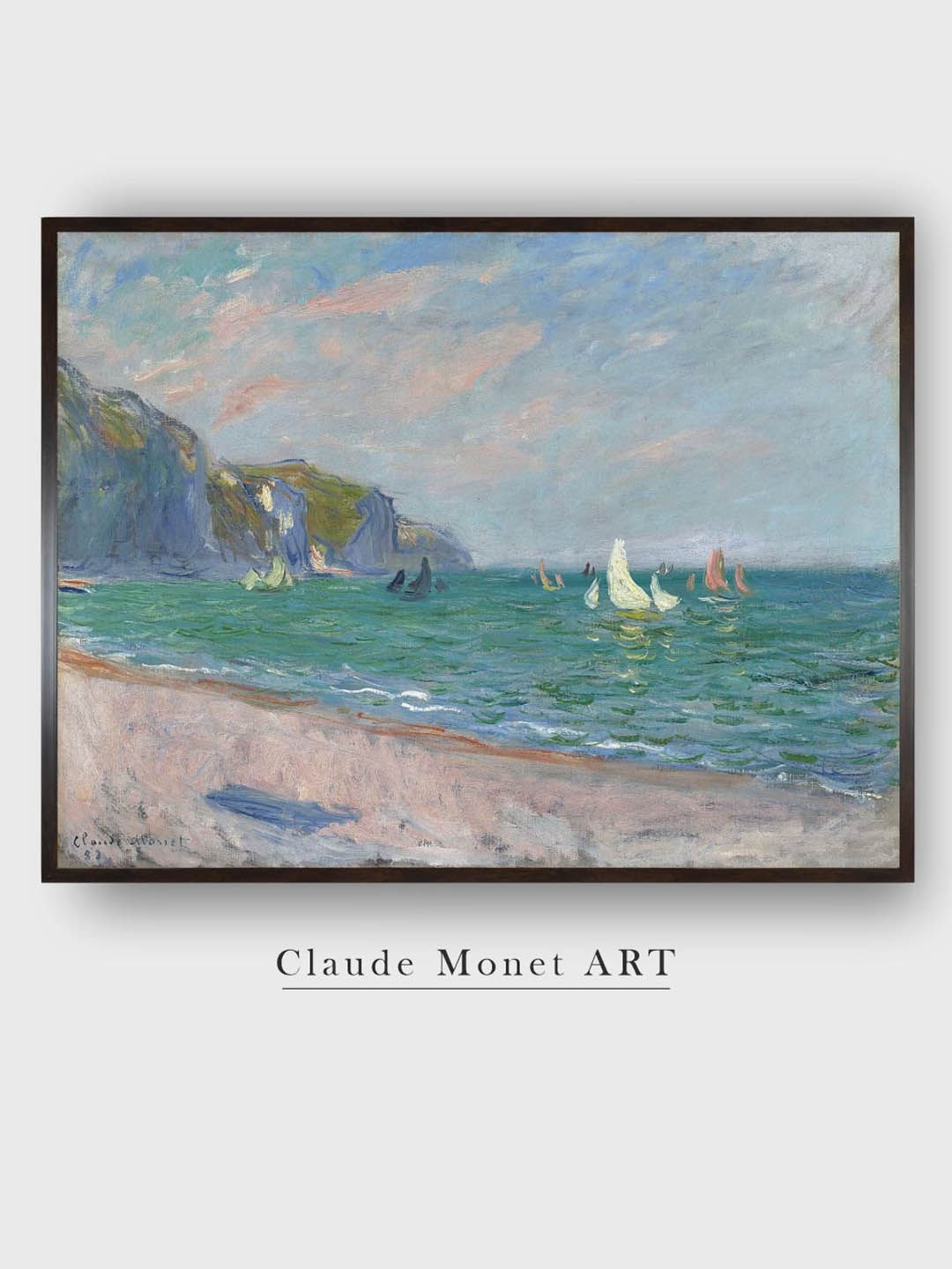 

The Art House Green & Blue Pourville Cliffs Painted Rectangular Canvas Wall Art