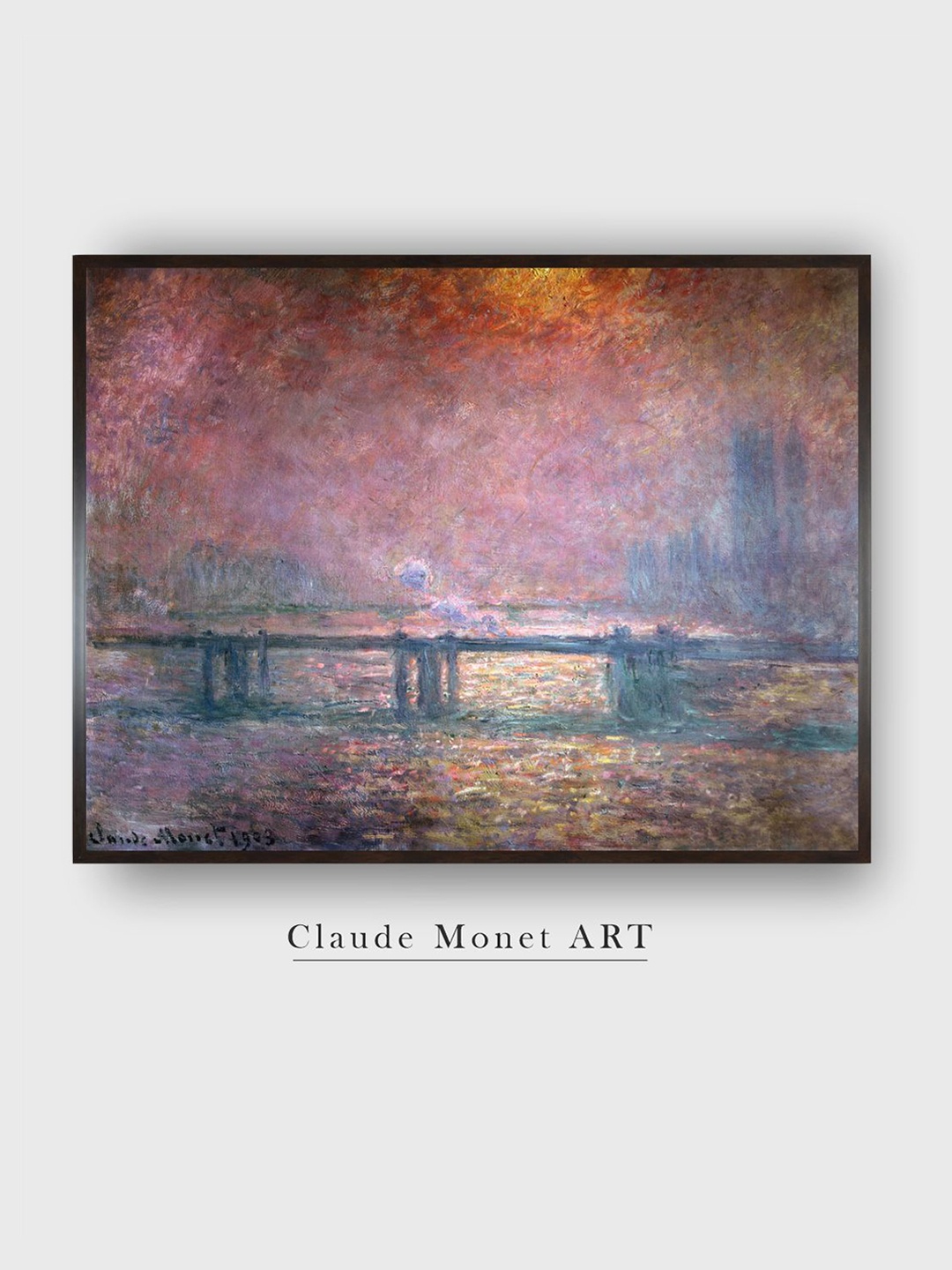 

The Art House Blue & Pink The Thames at Charing Cross Wall Art
