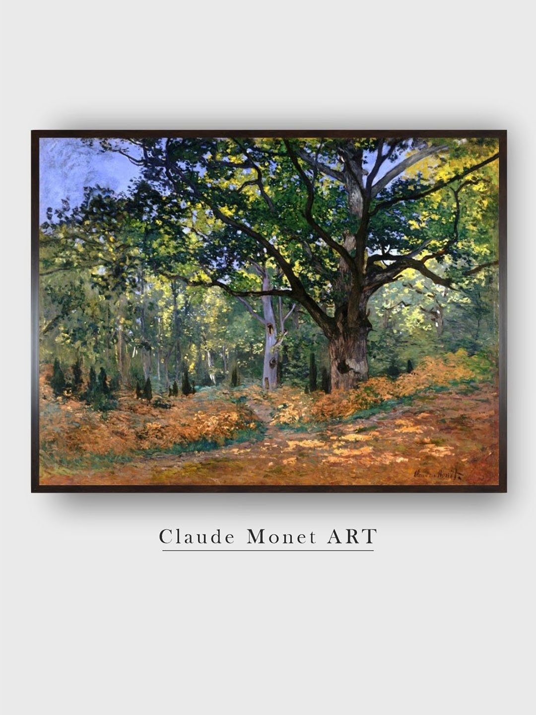 

The Art House Green & Brown Fontainbleau Forest Wooden Framed Painting Wall Art