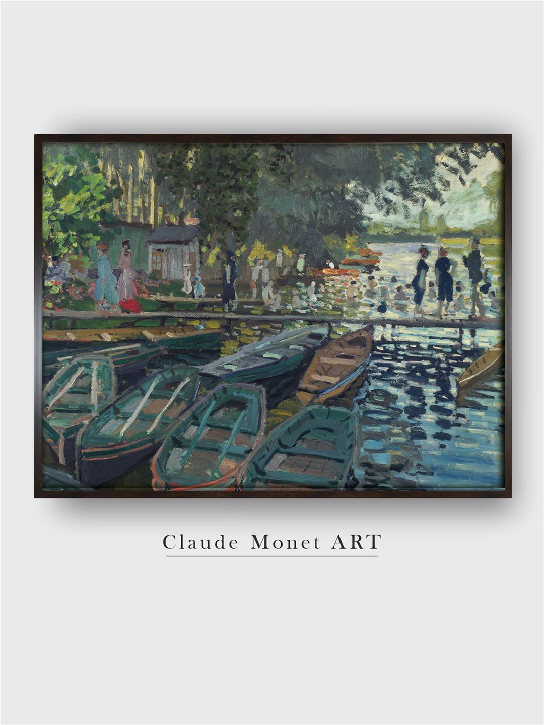 

The Art House Blue & Green Bathers At La Grenouillere Wooden Painting Wall Art
