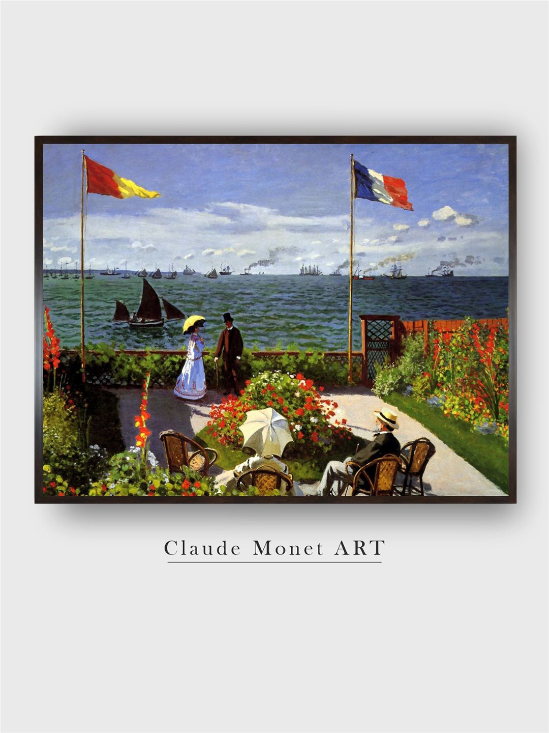 

The Art House Blue & Green Garden At Sainte-Adresse Canvas Painting Wall Art
