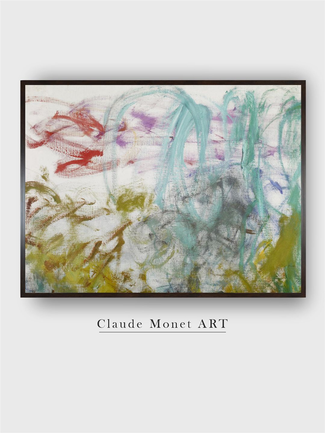 

The Art House Cream Wooden Waterlilies Paintings Wall Art