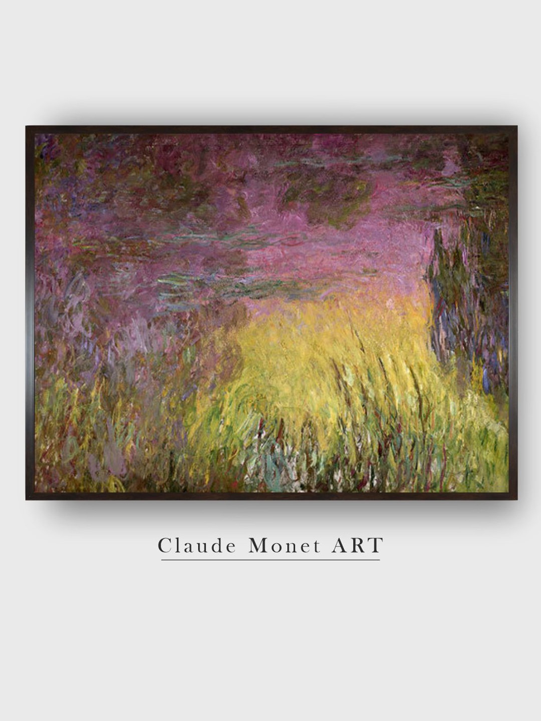 

The Art House Pink & Yellow Waterlilies At Sunset Wooden Painting Wall Art