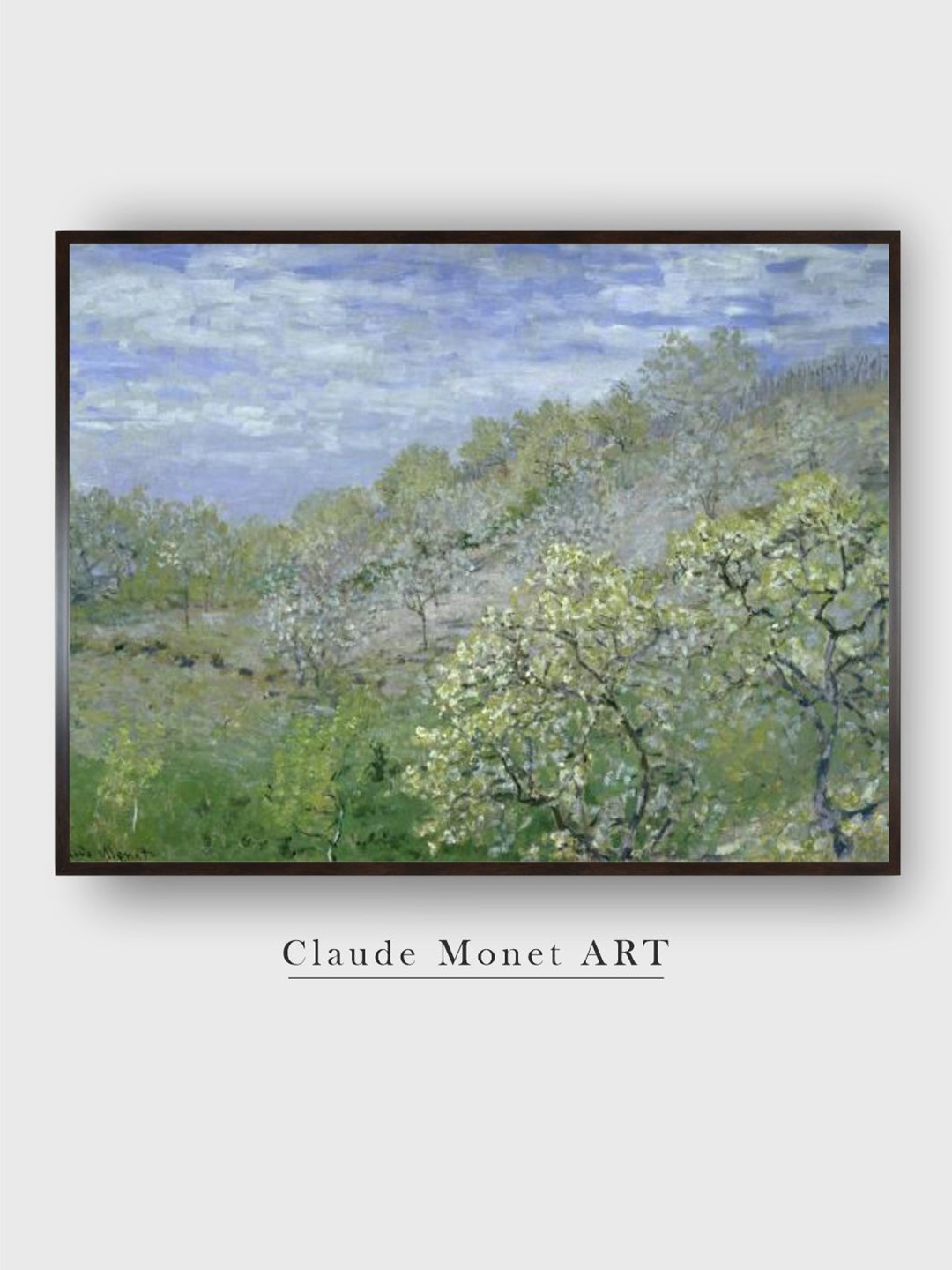 

The Art House Green & Blue Arbres En Fleurs Wooden Framed Floral Painted Canvas Wall Art