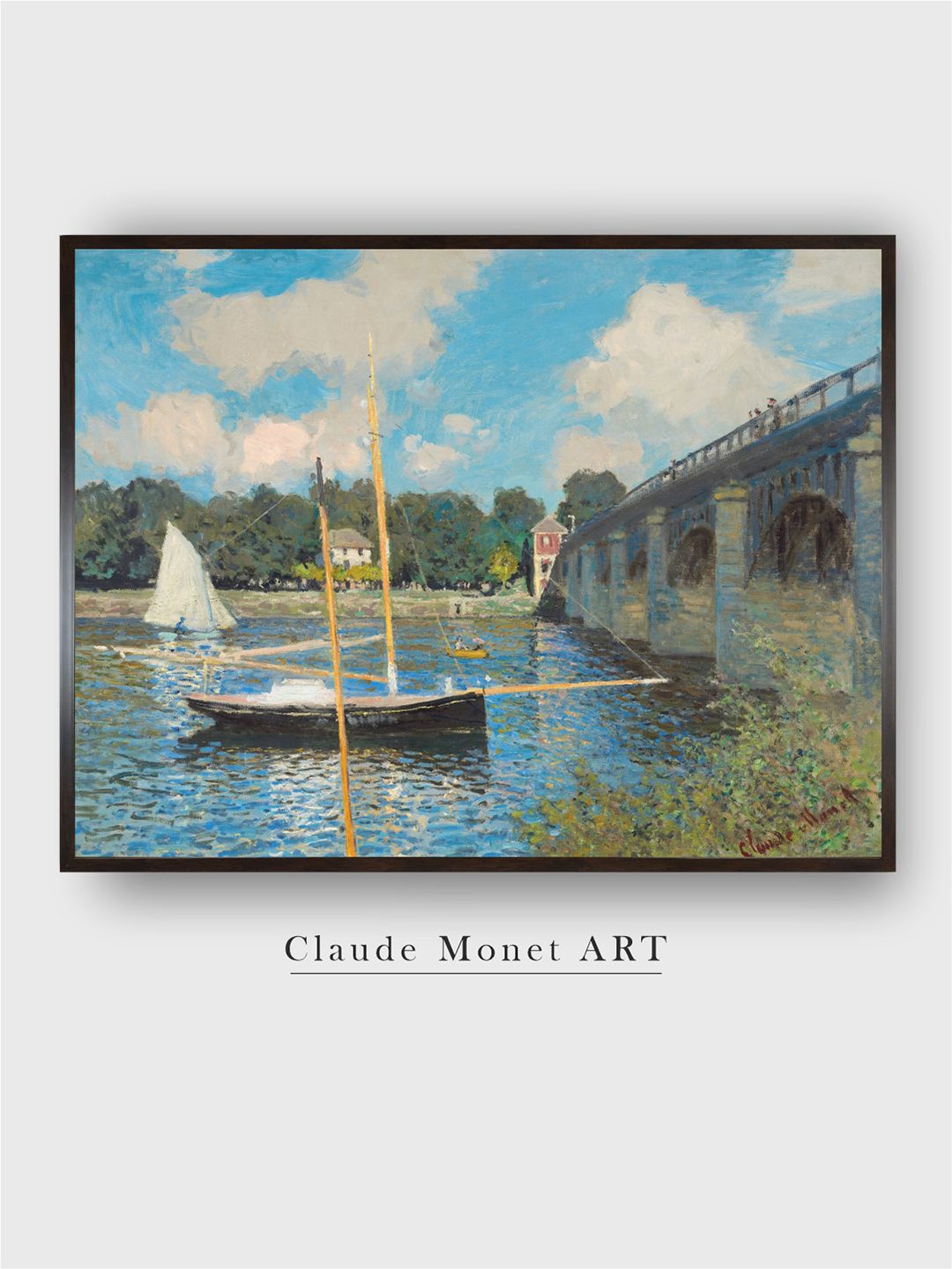 

The Art House Blue The Bridge At Argenteuil Wooden Wall Art