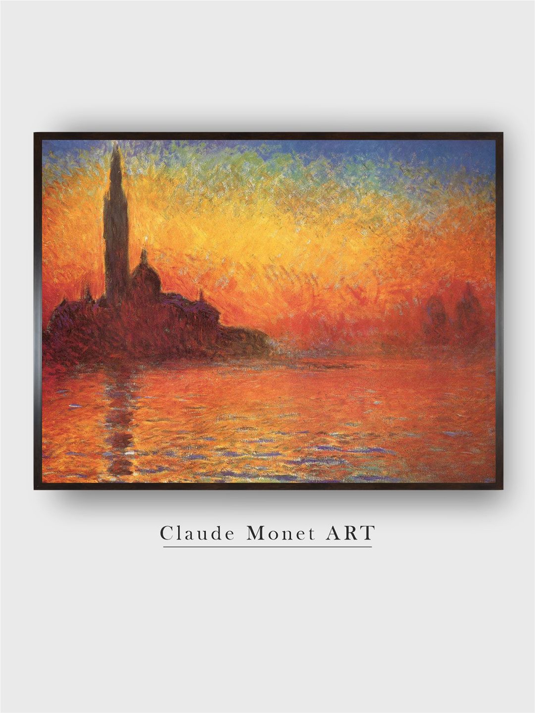 

The Art House Red & Yellow Venice by Twilight Wooden Framed Painting Wall Art