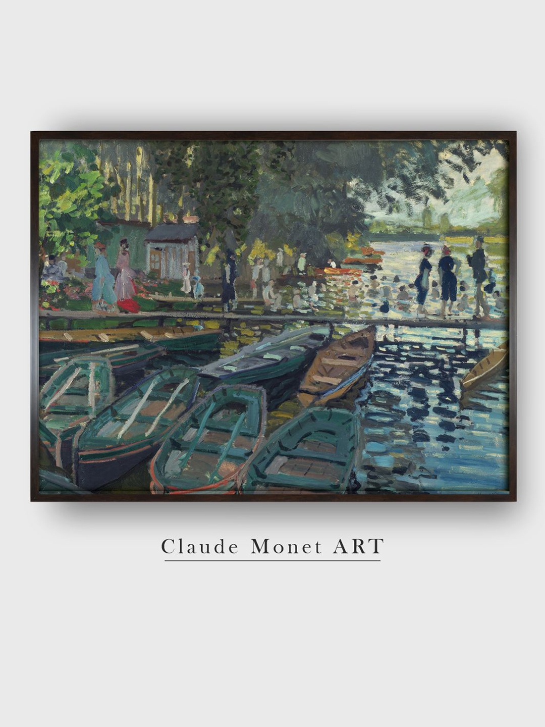 

The Art House Green Bathers At La Grenouillere Wooden Rectangular Wall Art