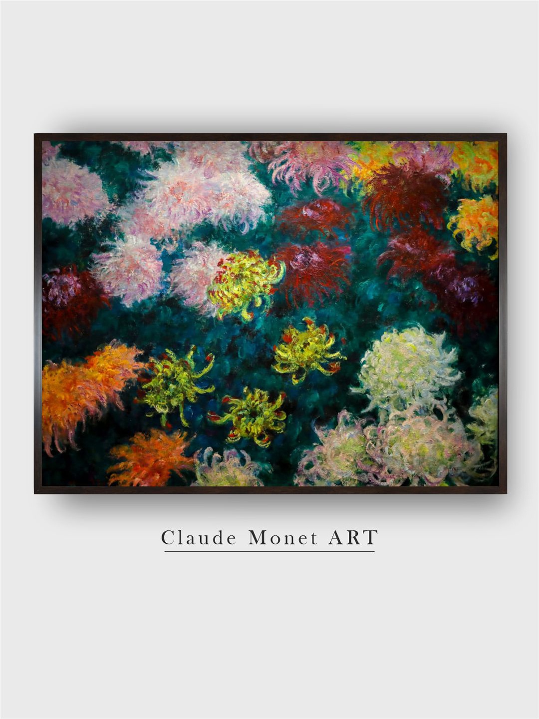 

The Art House Pink & Yellow Chrysanthemums Wooden Framed Canvas Painting Wall Art