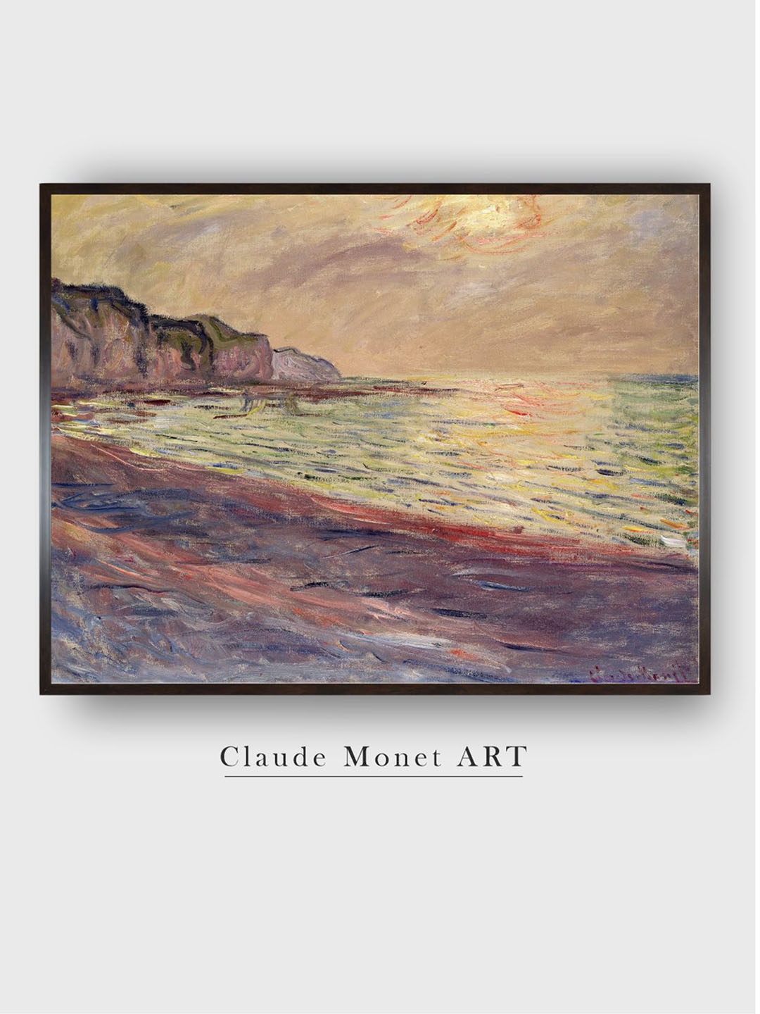 

The Art House Beige & Pink Beach At Pourville Sunset Printed Canvas Wall Art