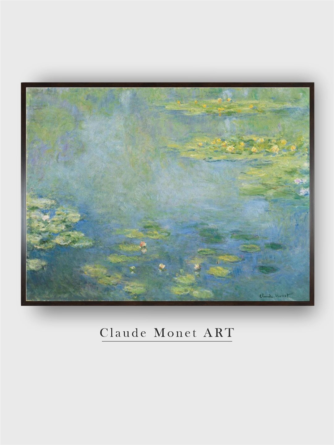 

The Art House Blue & Green Waterlilies Wooden Frame Painting Wall Art