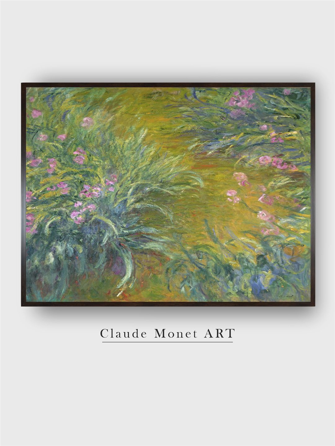 

The Art House Green & Pink Iris Canvas Painting Wall Art