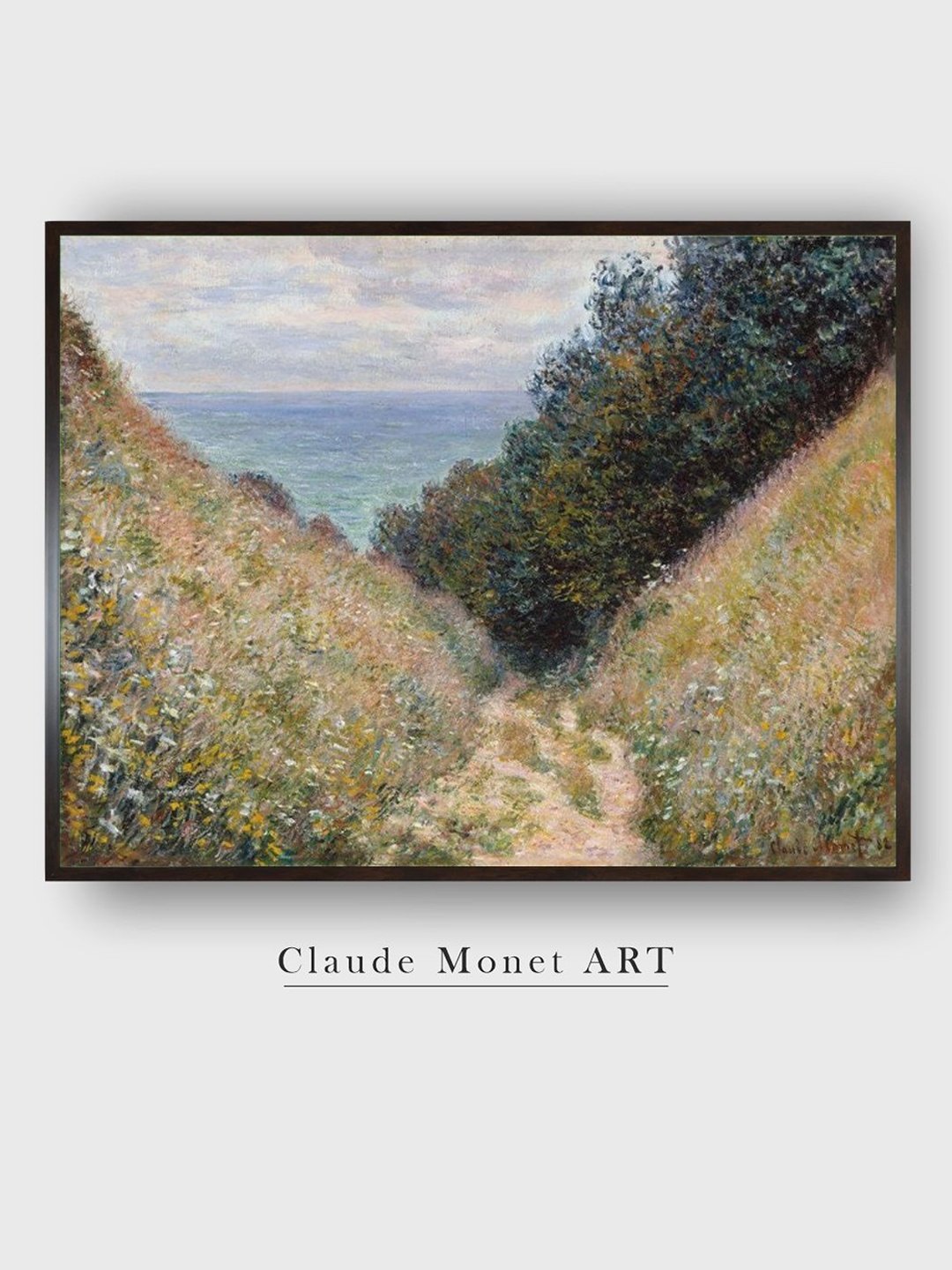 

The Art House Green & Cream Road At La Cave, Pourville Wooden Painting Wall Art