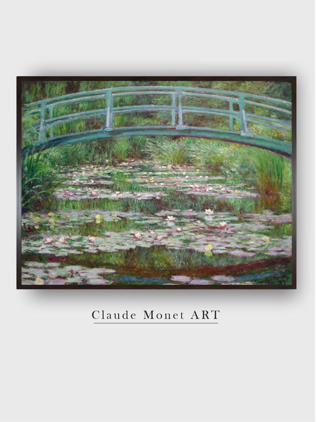 

The Art House Blue & Green The Japanese Footbridge Canvas Wall Art
