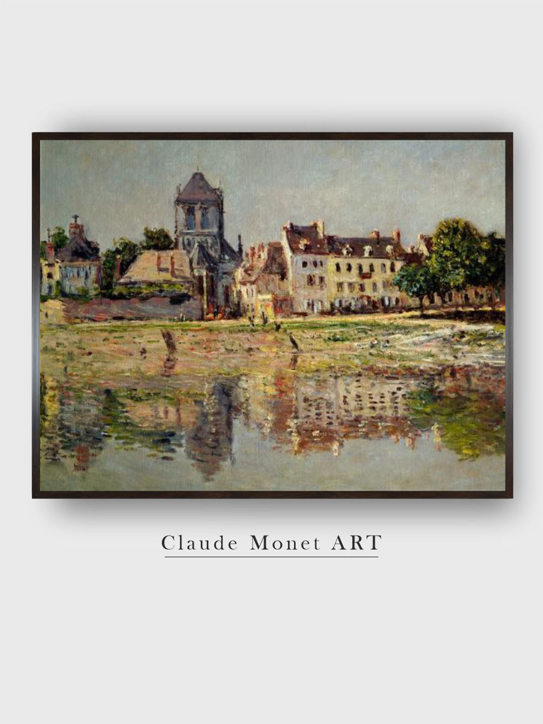 

The Art House Grey & Beige By The River At Vernon Wooden Painting Wall Art