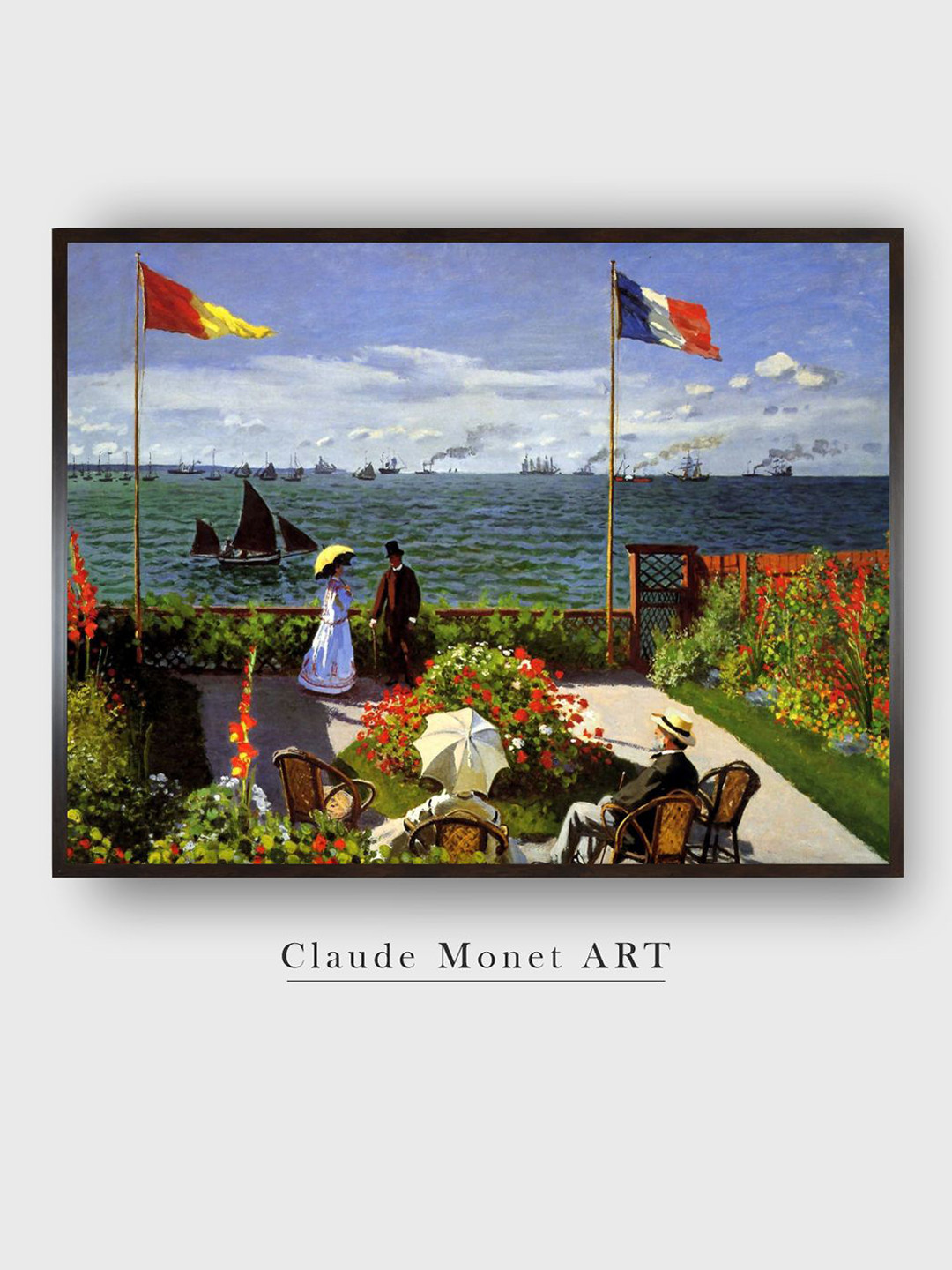 

The Art House Green & Blue Garden At Sainte Adresse Painted Wooden Framed Canvas Wall Art