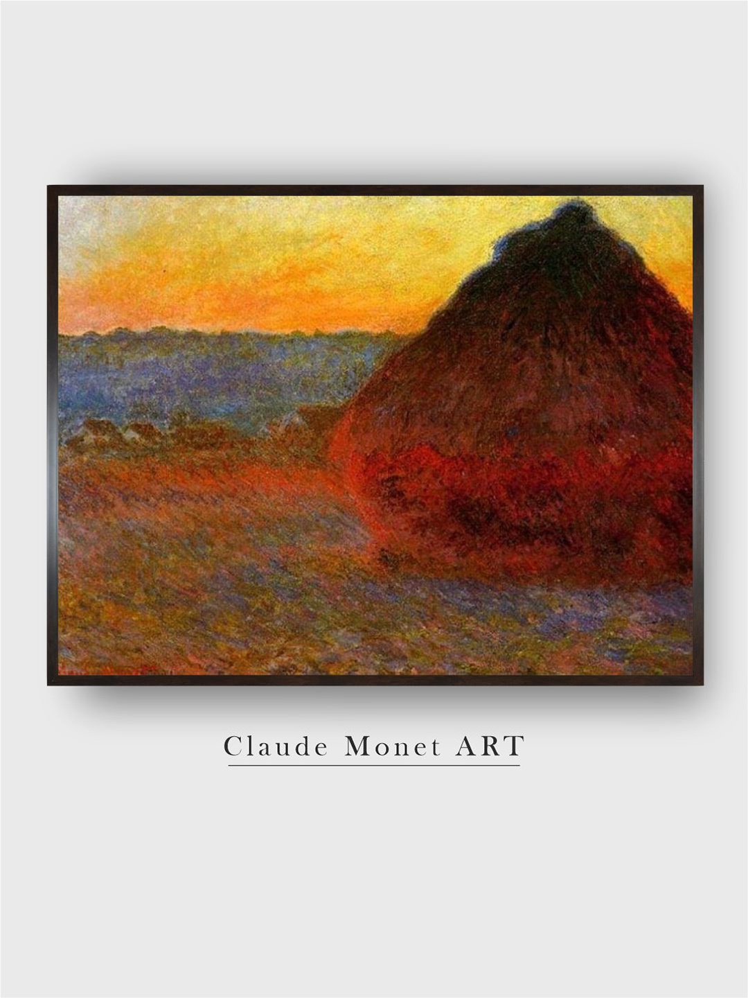 

The Art House Orange & Blue Haystacks Impressions Painting Wall Art