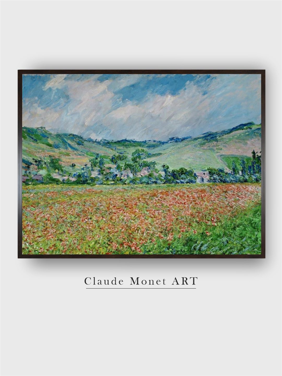 

The Art House Green & Blue The Poppy Field Painted Wooden Framed Canvas Wall Art