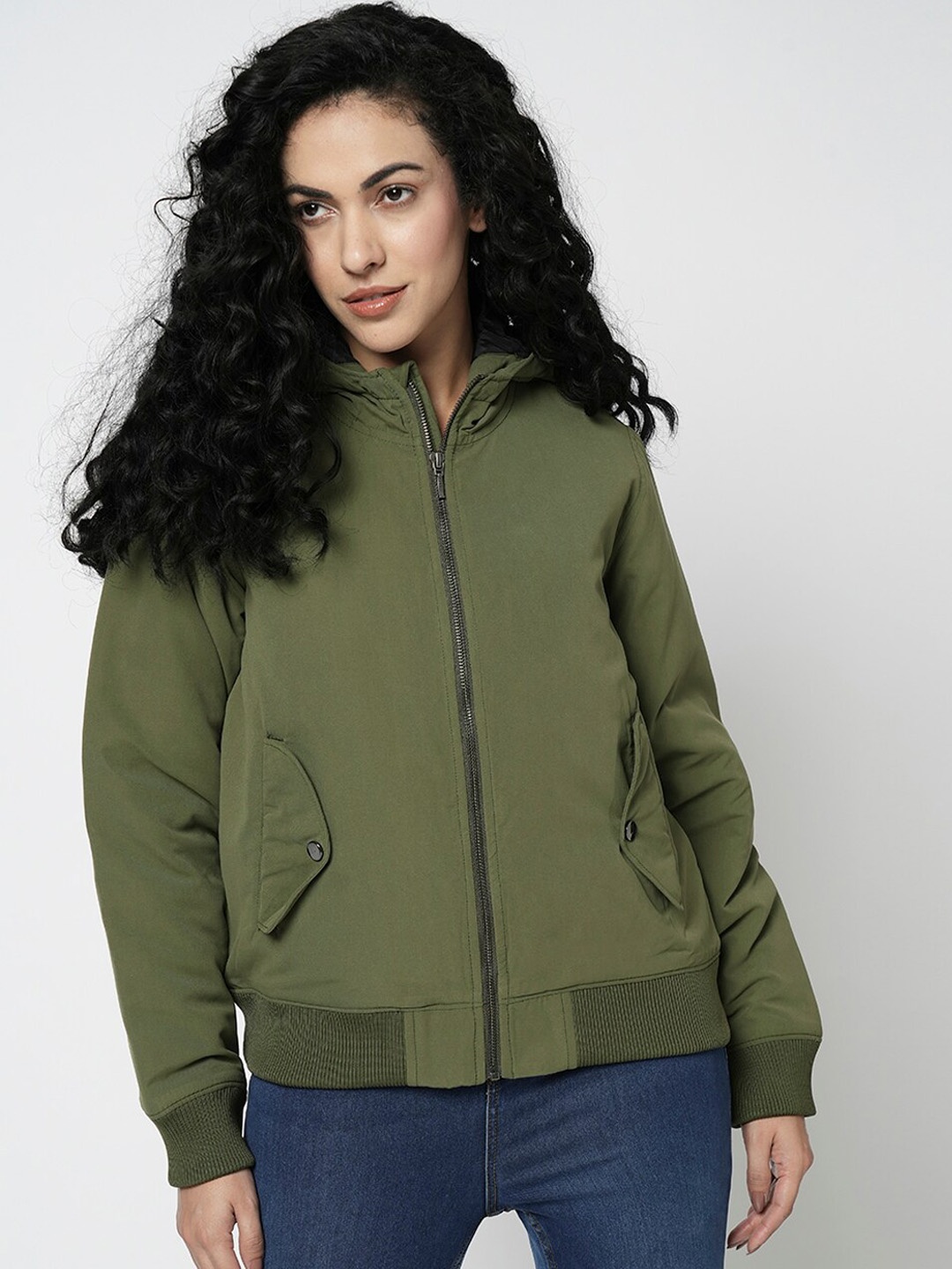 

Vero Moda Hooded Lightweight Bomber Jacket, Green