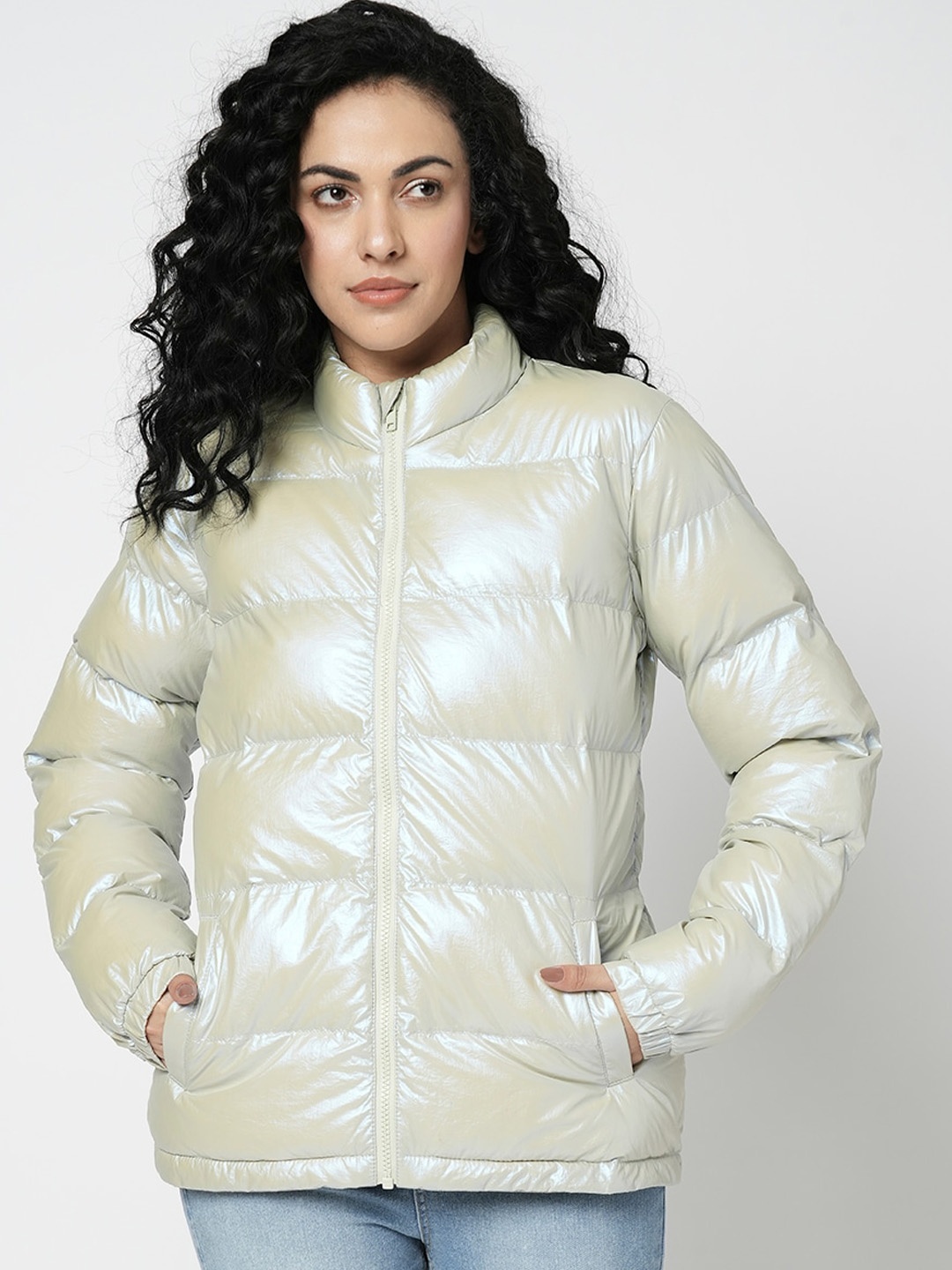 

Vero Moda Mock Collar Lightweight Puffer Jacket, Blue