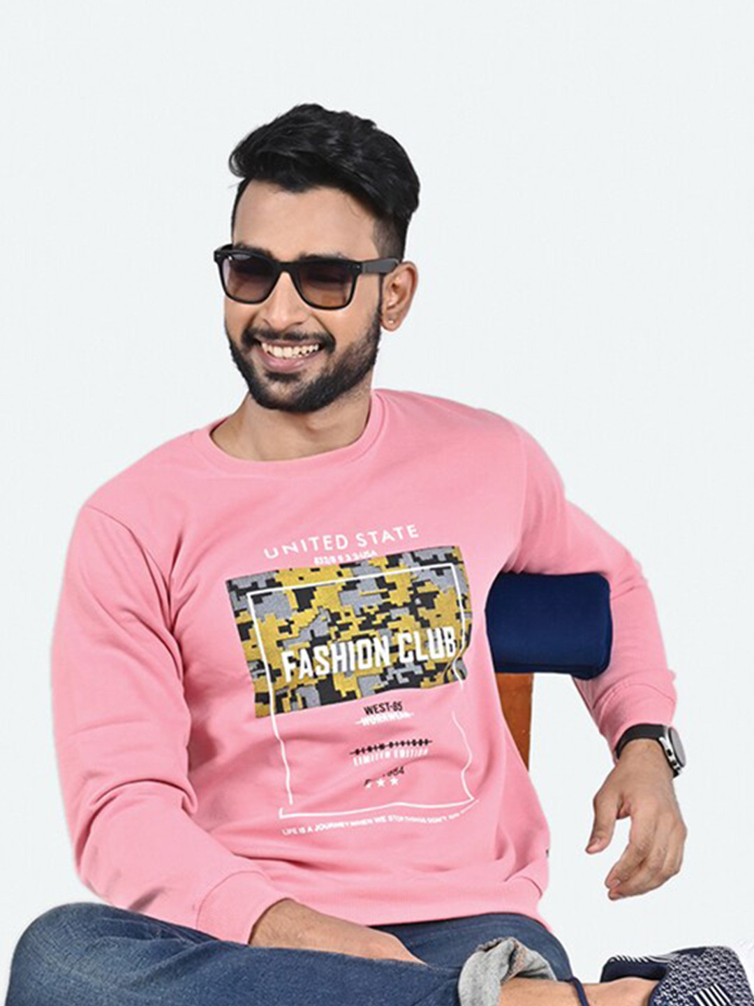 

GAME BEGINS Typography Printed Hooded Long Sleeves Fleece Pullover Sweatshirt, Purple