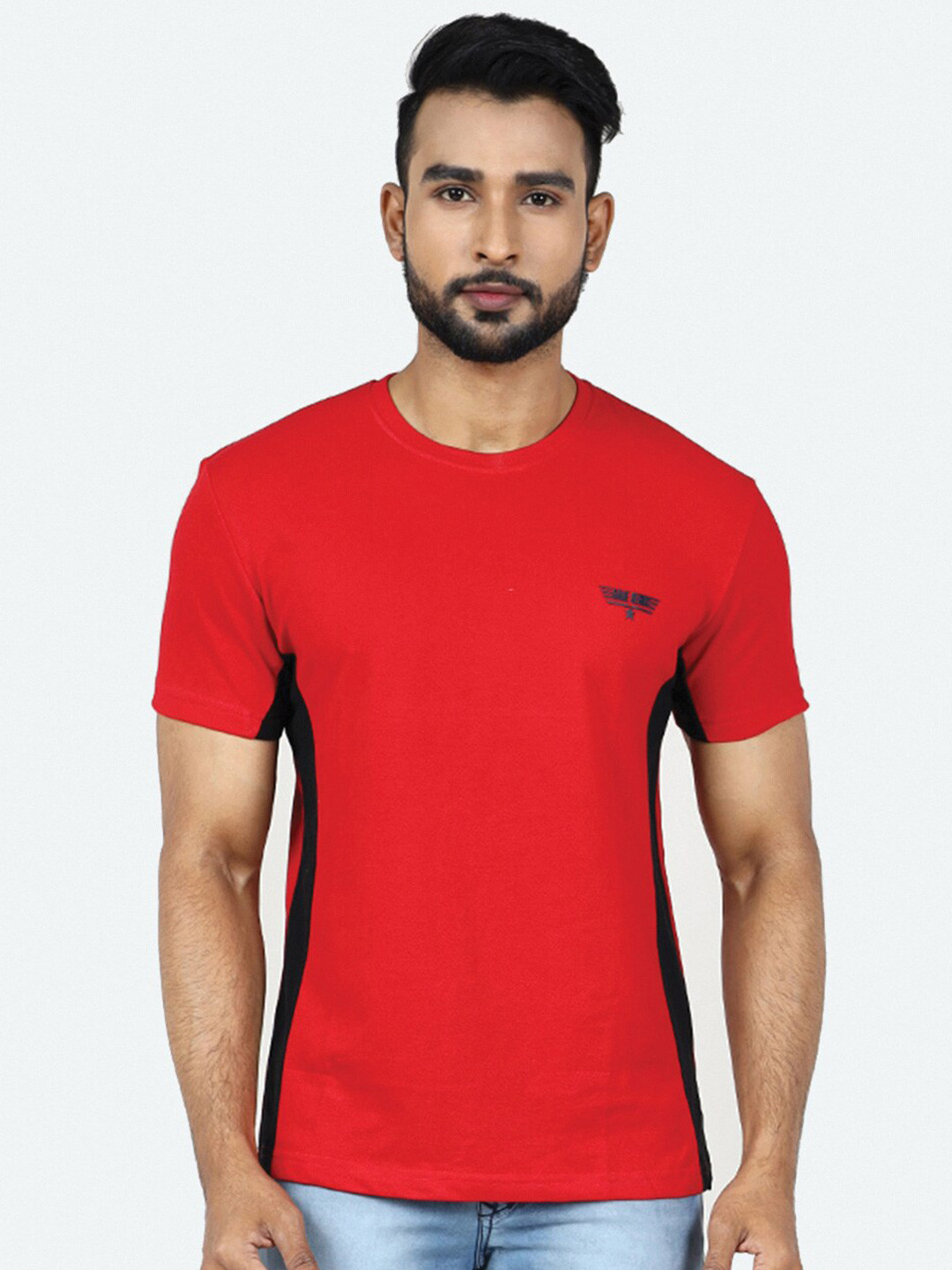 

GAME BEGINS Cotton Round Neck T-shirt, Red