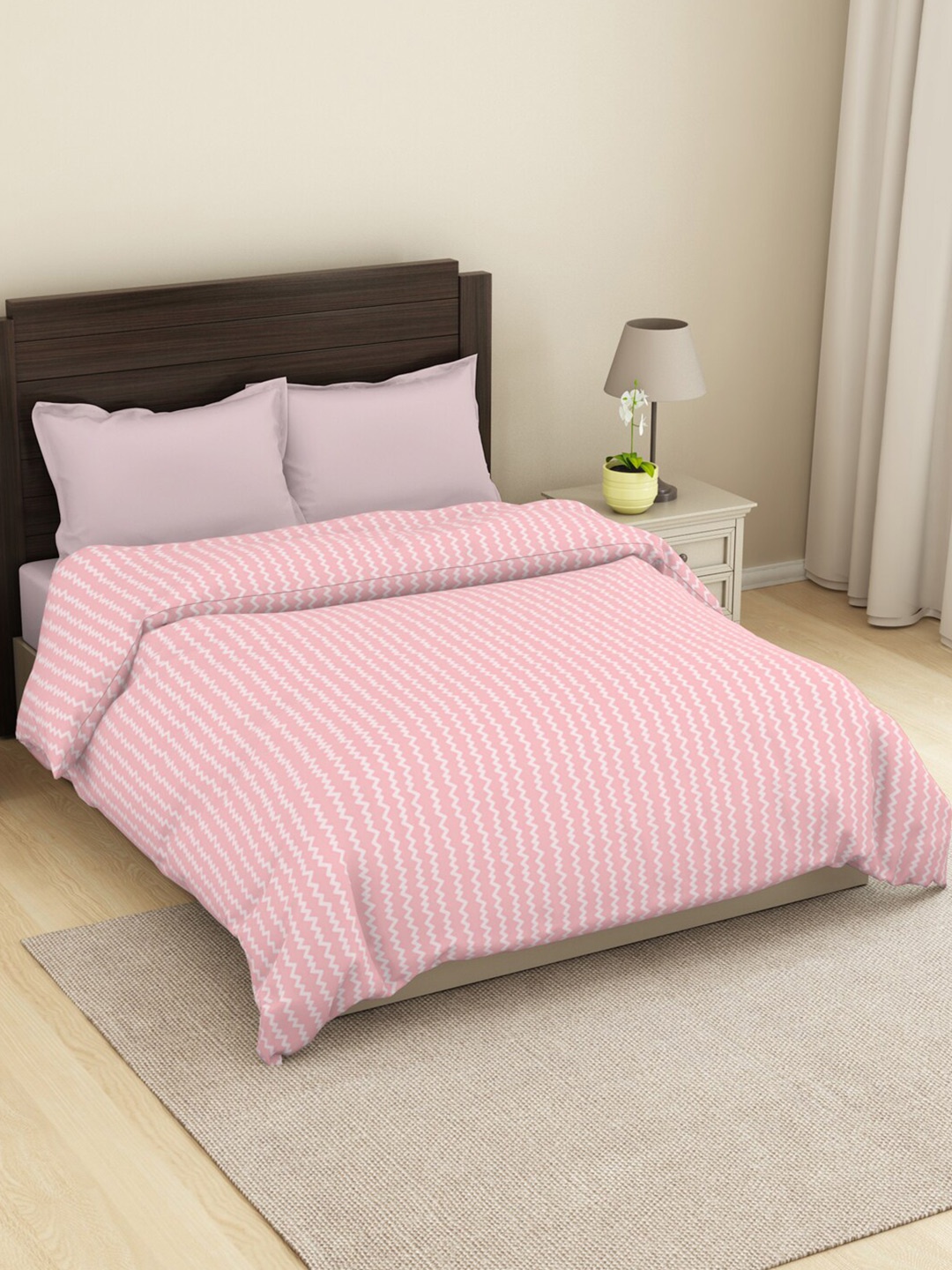 

Welspun Pink & White Striped AC Room 150 GSM Double Bed Dohar