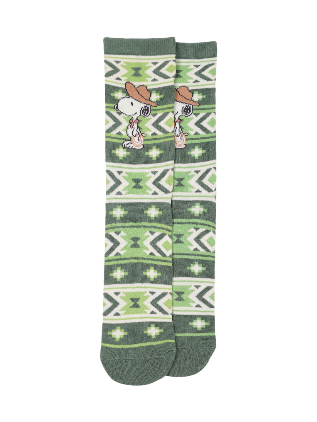 

women'secret Women Snoopy Self Design Calf Length Socks, Green