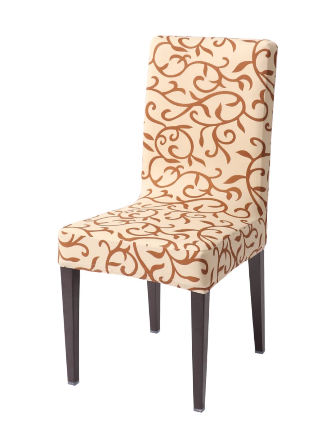 

HOKIPO Beige & Brown Printed Stretchable Chair Cover