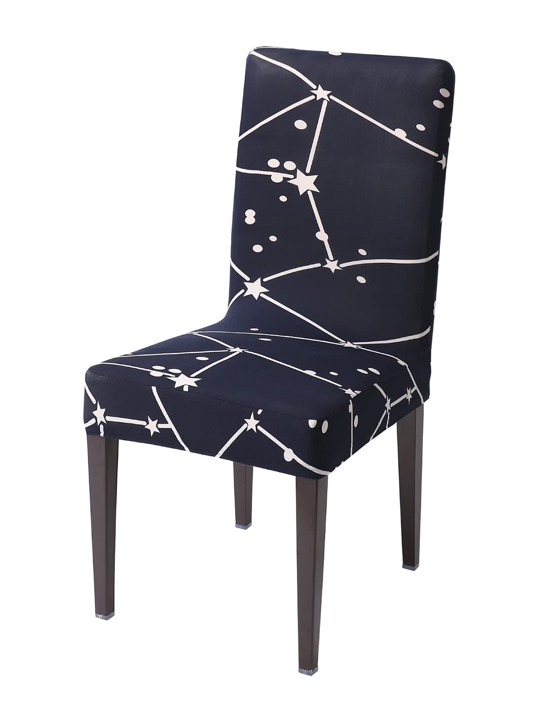 

HOKIPO Navy Blue& White Printed Stretchable Chair Cover