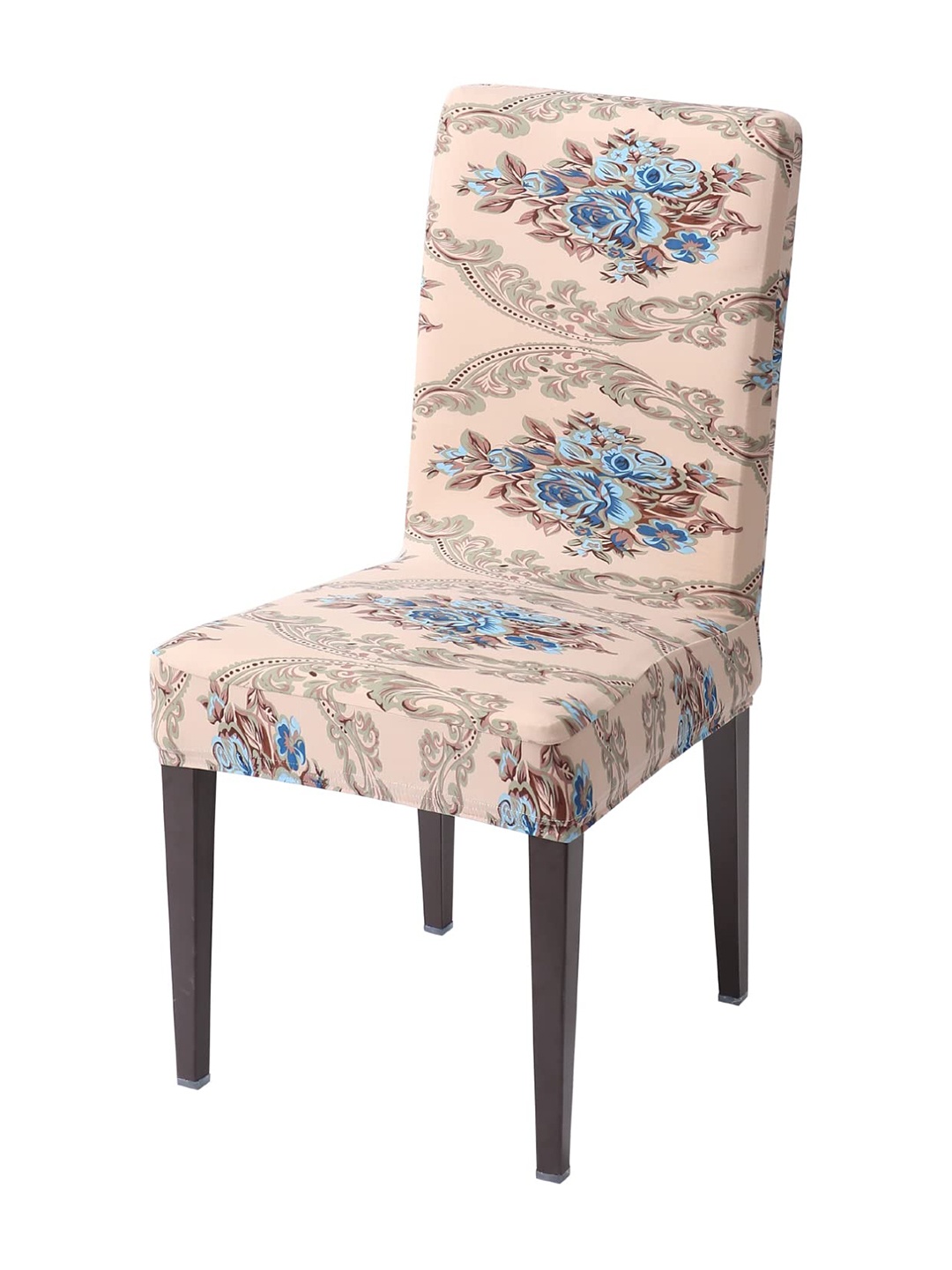 

HOKIPO Beige & Blue Printed Stretchable Chair Cover