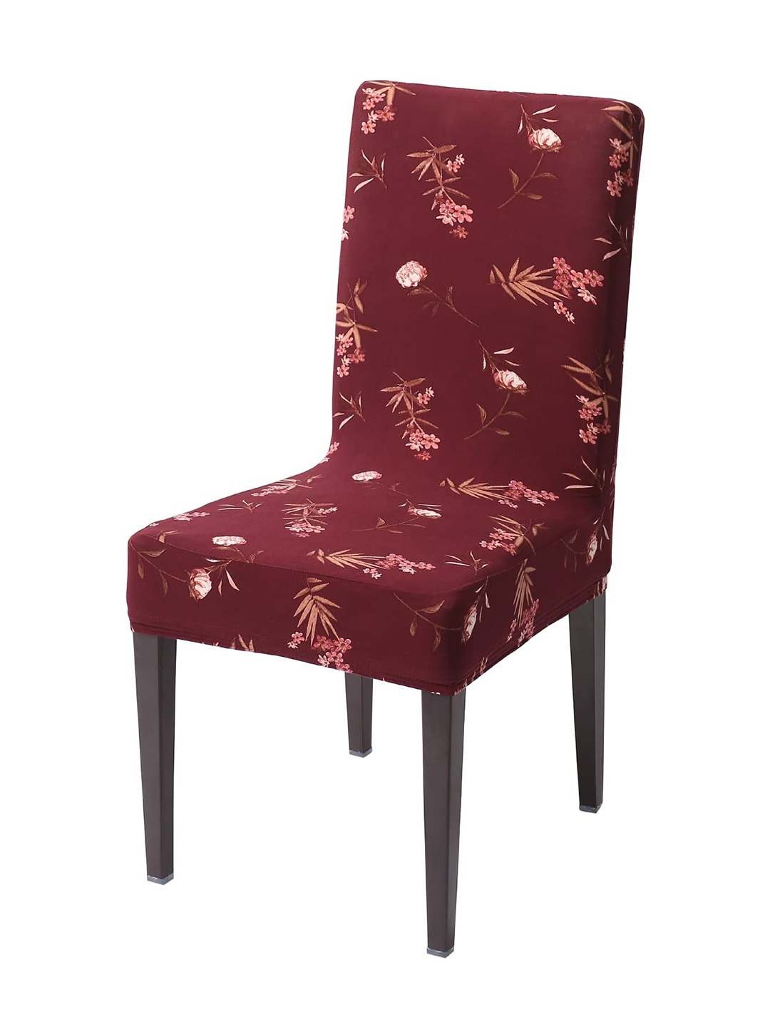 

HOKIPO Maroon &White Printed Stretchable Chair Cover