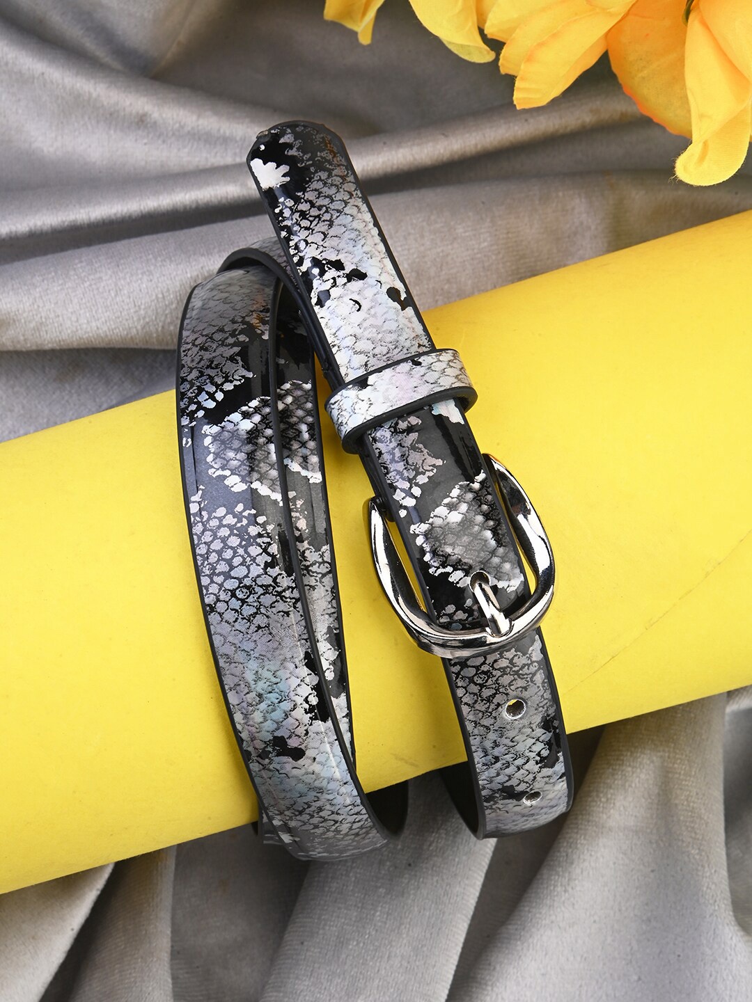 

BuckleUp Women Animal Printed Casual Belt, Black