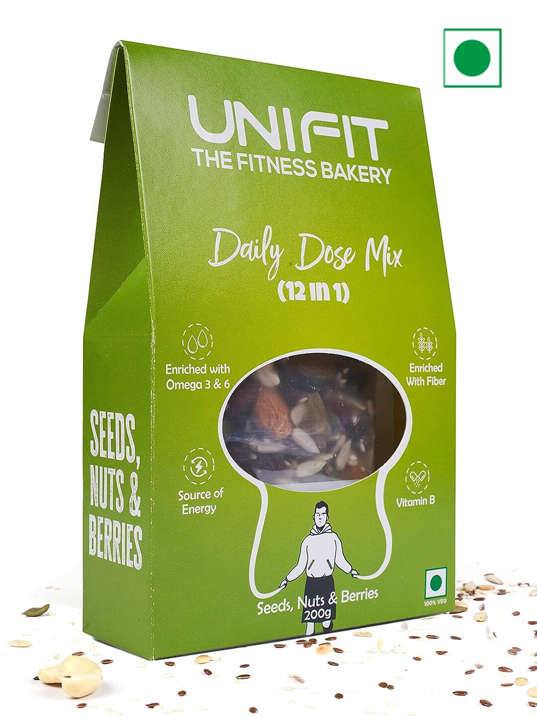 

UNIFIT 12 in 1 Daily Dose Mixed Nuts-200 gms, Green