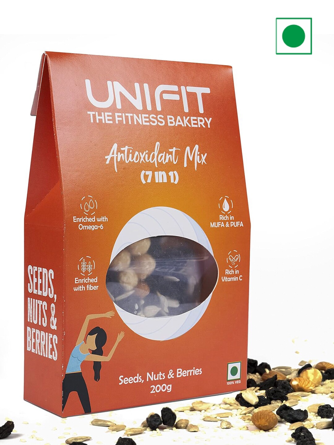 

UNIFIT 7 in 1 Mixed Nuts -200 gms, Orange