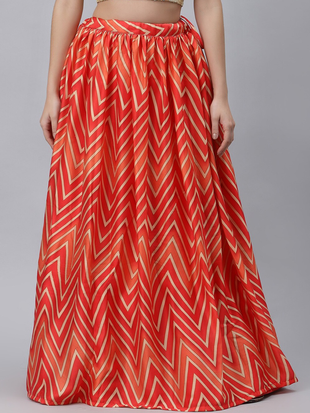 

studio rasa Printed Flared Maxi Skirt, Red