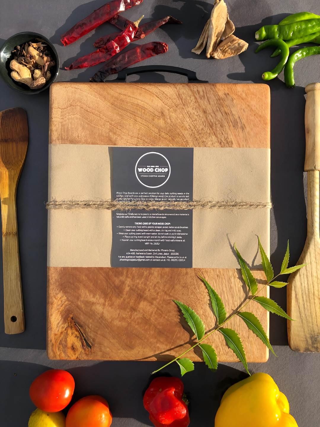 Wood Chop Mango Beige Reversible Wooden Chopping Board