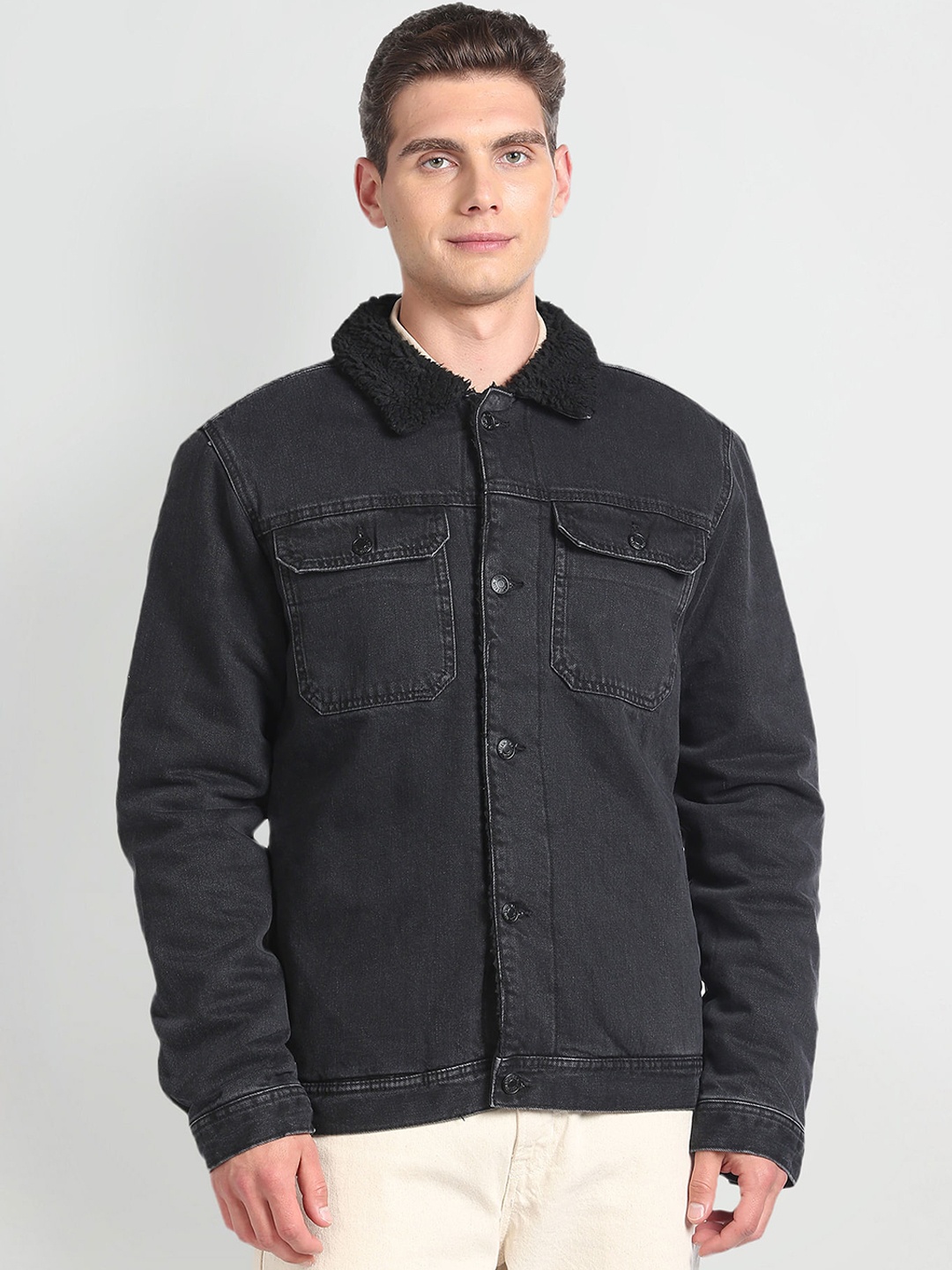 

U.S. Polo Assn. Denim Co. Washed Pure Cotton Denim Jacket, Black