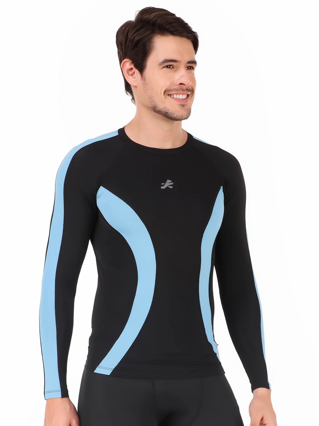 

REDESIGN Geometric Printed Moisture Wicking Compression T-shirt, Black