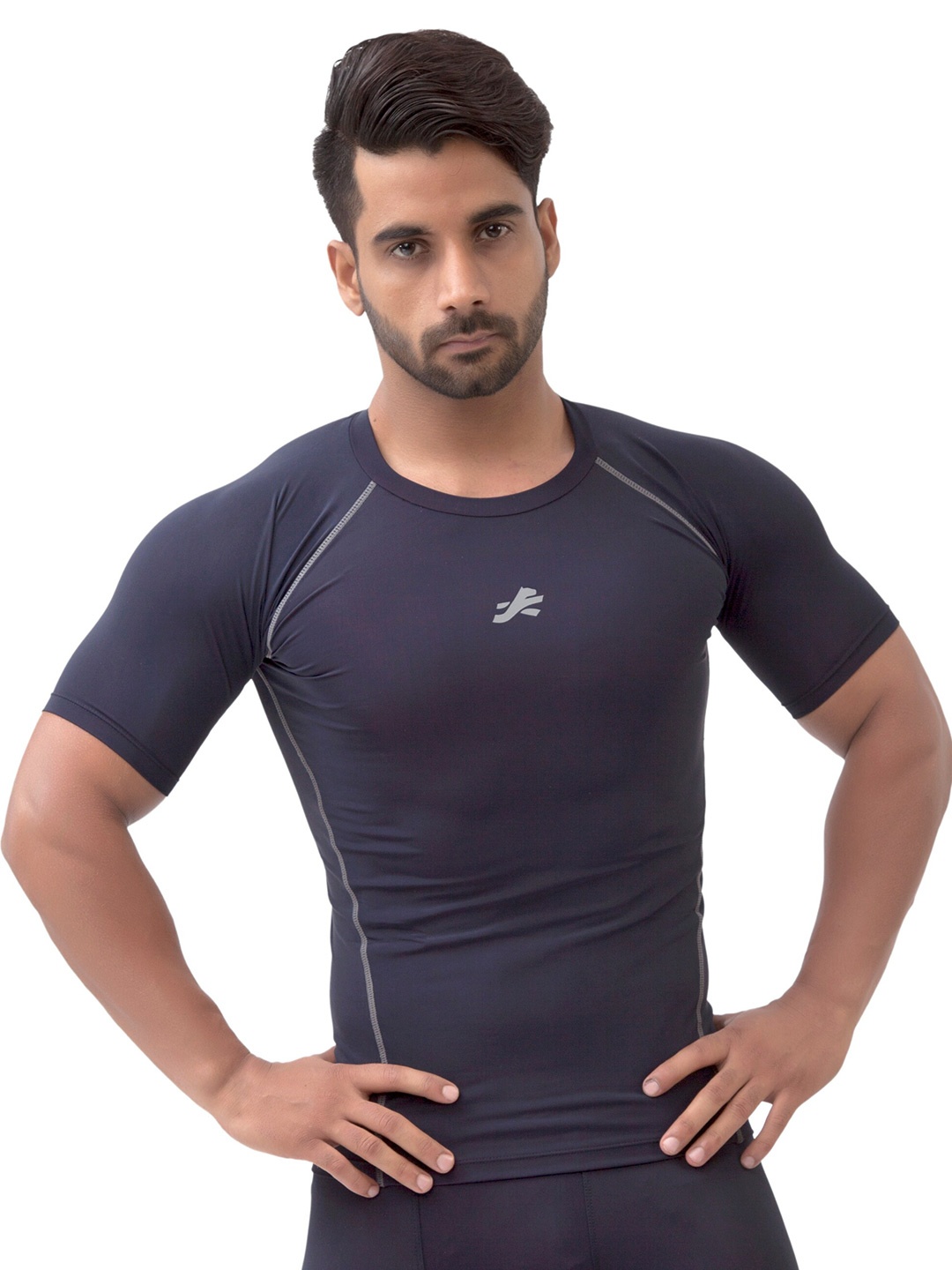 

REDESIGN Short Sleeves Moisture Wicking Compression Dry-Fit T-shirt, Blue