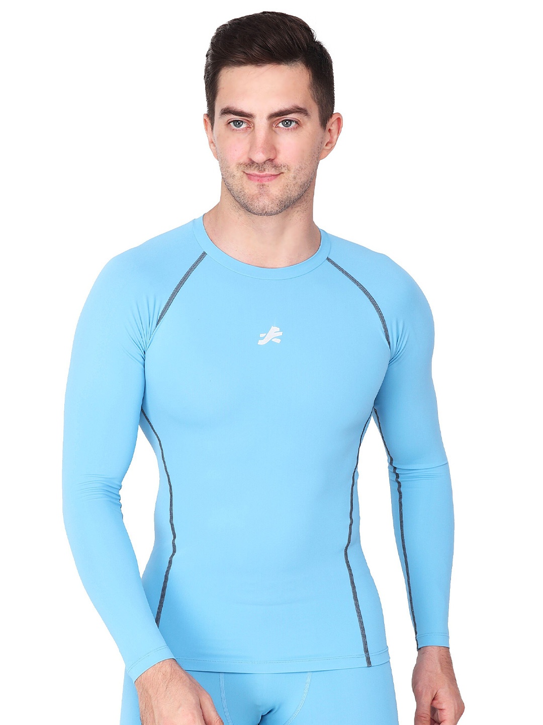 

REDESIGN Raglan Sleeves Moisture Wicking Compression Dry-Fit T-shirt, Blue