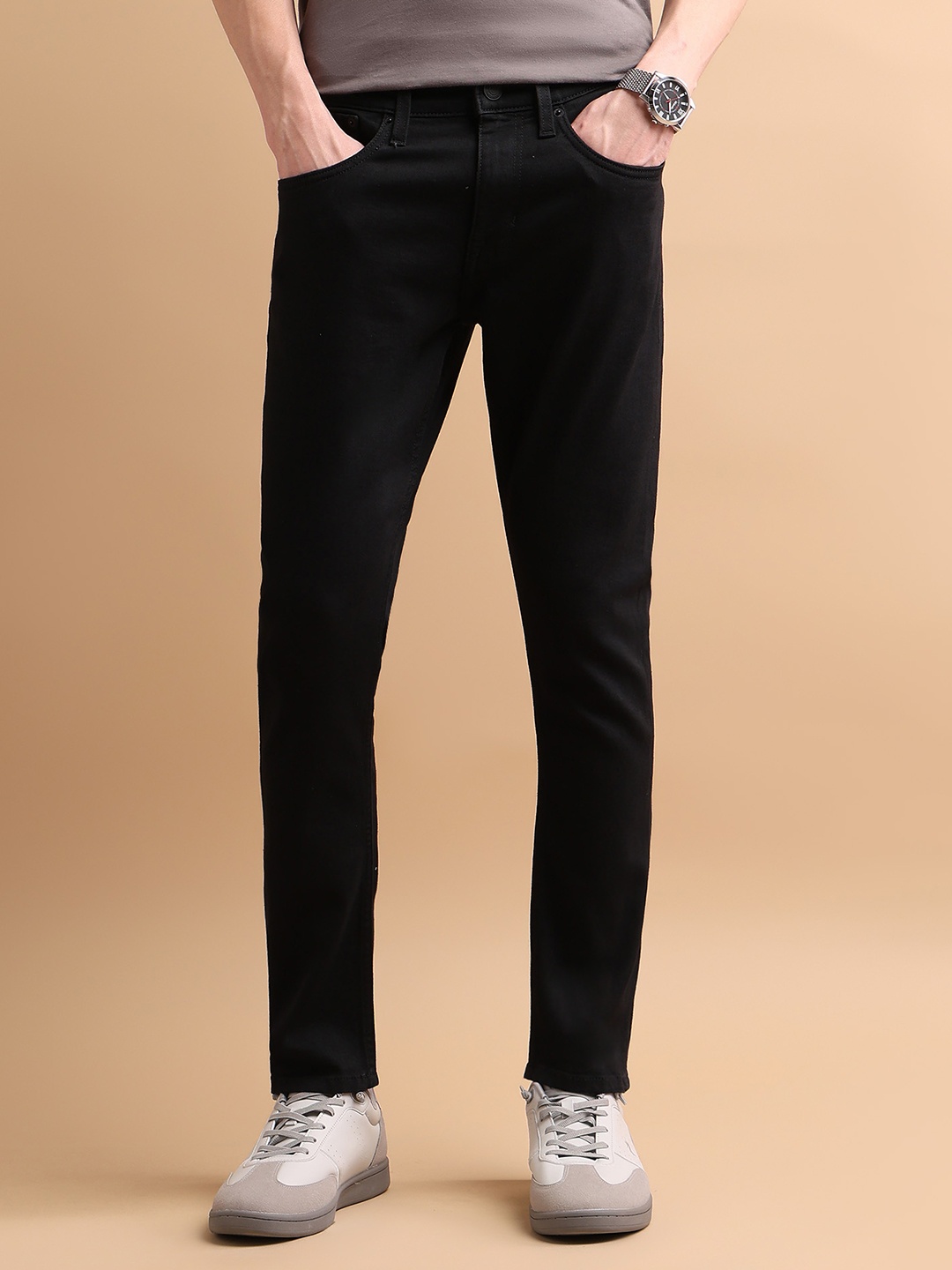 

U.S. Polo Assn. Denim Co. Men Tapered Fit Clean Look Cropped Jeans, Black