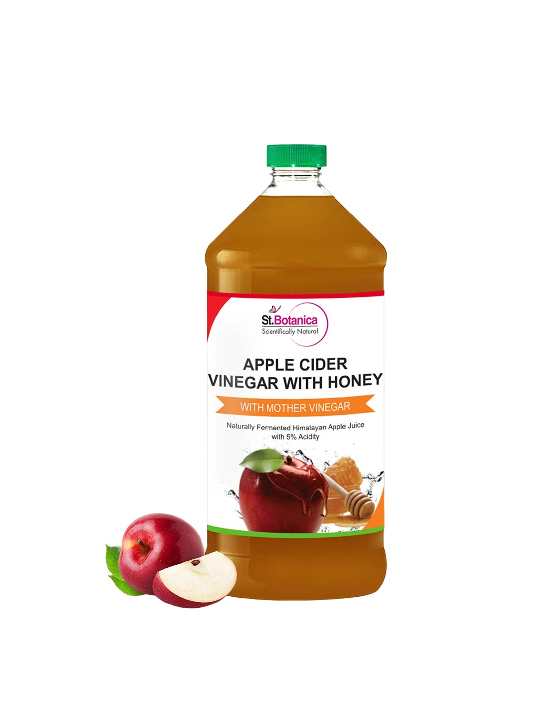 

St.Botanica Apple Cider Vinegar with Mother Vinegar & Honey - 500 ml, Brown